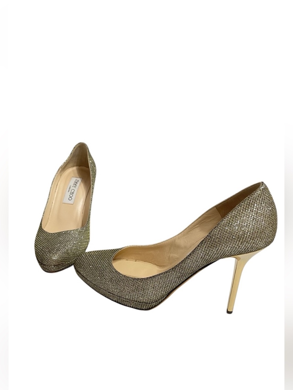 Jimmy Choo Romy Glitter Pointed-Toe heels 60mm Pumps Sz 36 party wedding disco